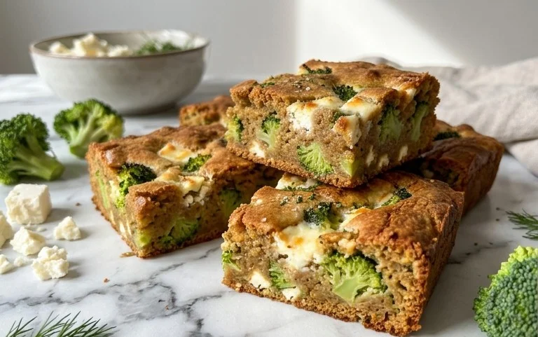Broccoli and Feta Brownies