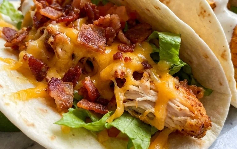 Baked Chicken Beef Bacon Ranch Tacos