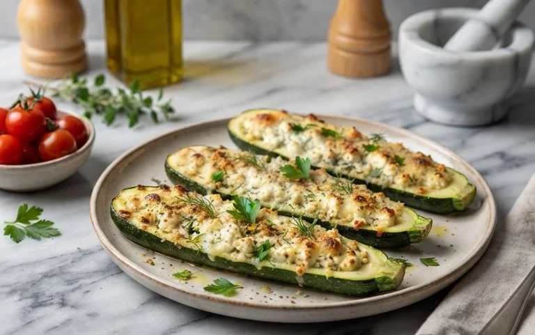 Feta Cheese Stuffed Zucchini