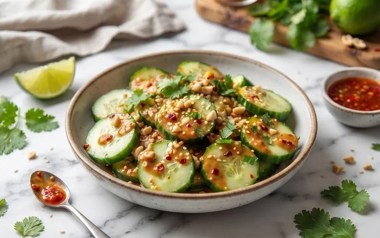 Cucumbers in Spicy Peanut Sauce