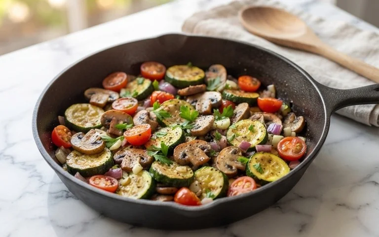 Skillet Zucchini and Mushrooms