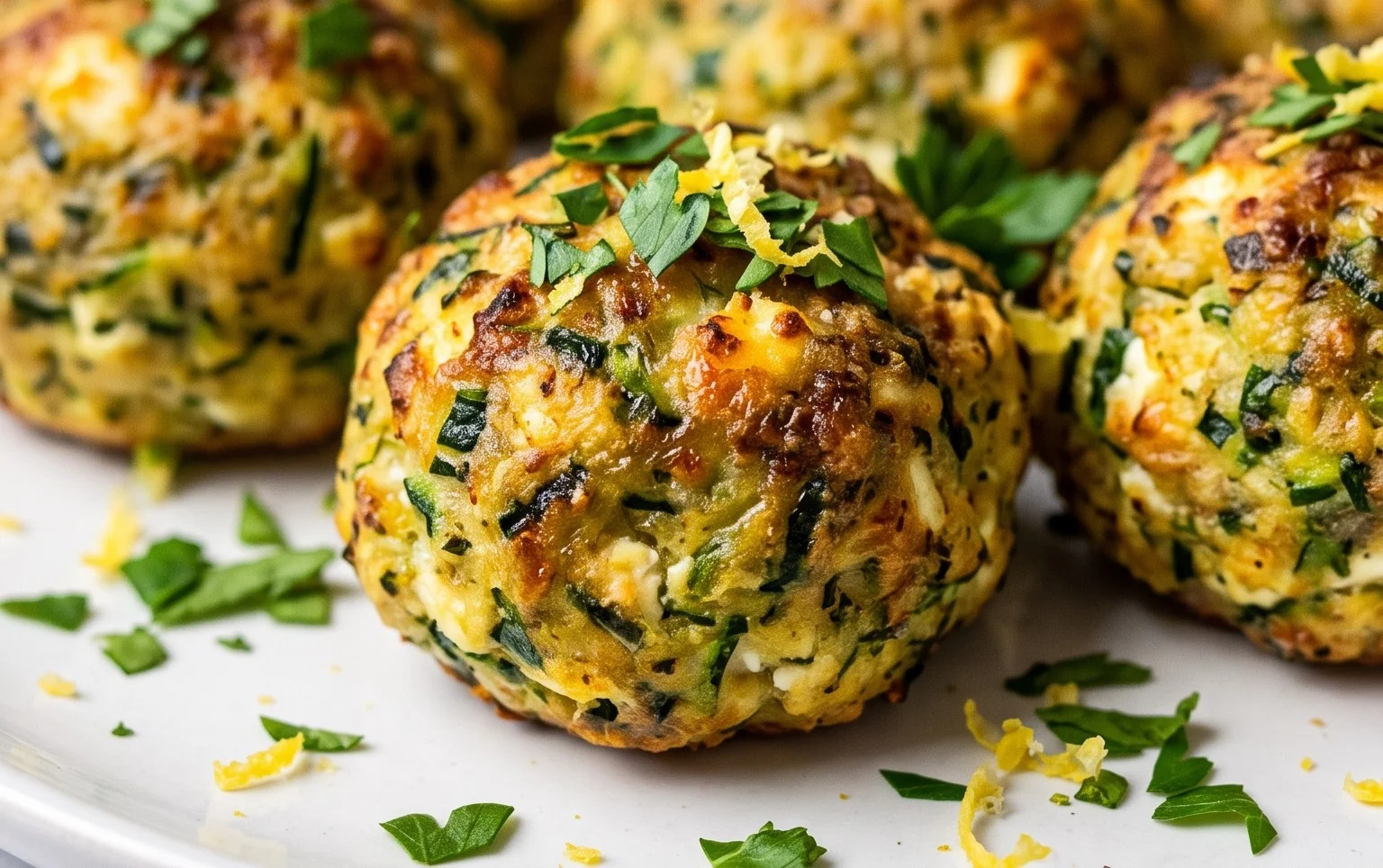 Knusprige Zucchini-Feta-Bällchen aus dem Ofen genießen!