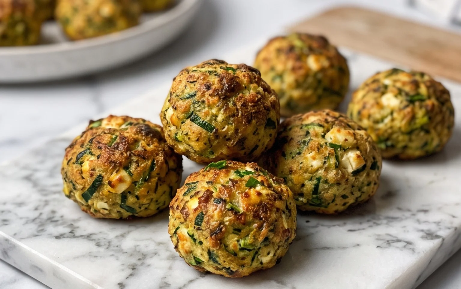 Knusprige Zucchini-Feta-Bällchen aus dem Ofen genießen!