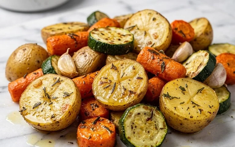 Garlic Herb Roasted Potatoes Carrots and Zucchini