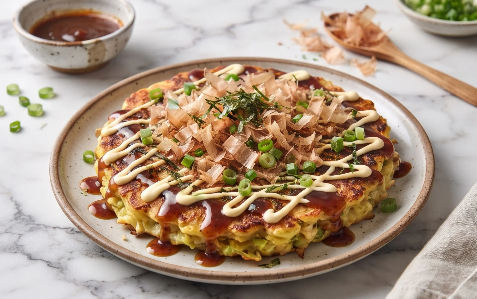 Okonomiyaki - Japanese Savoury Pancakes