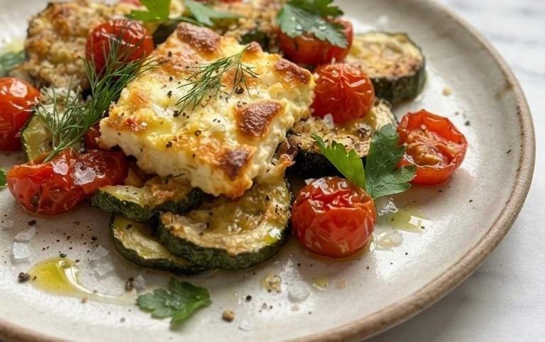 Courgettes feta au four