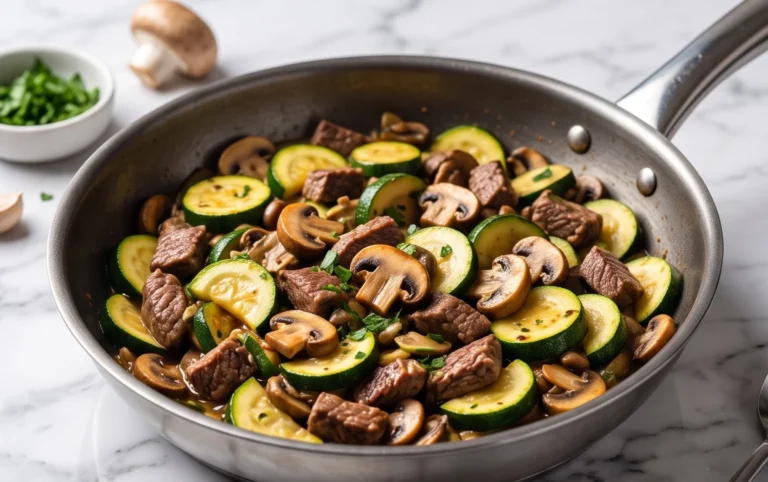 Zucchini-Cbeef hampignonpfanne