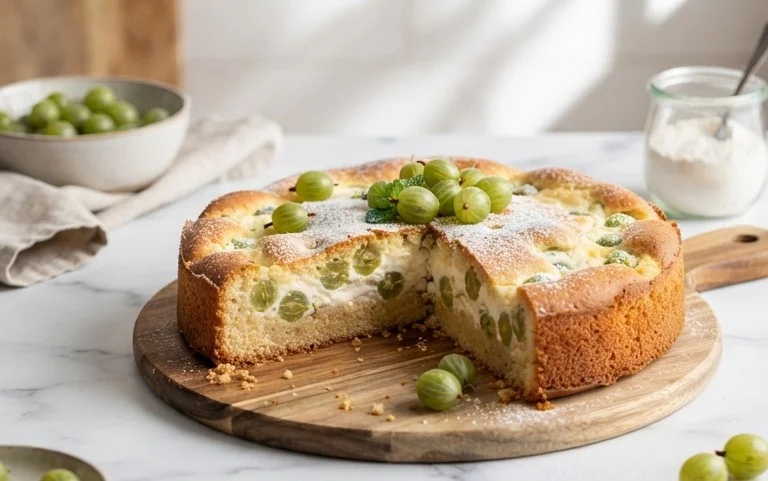 Stachelnon-alcoholic beerkuchen mit Quark und Schmand