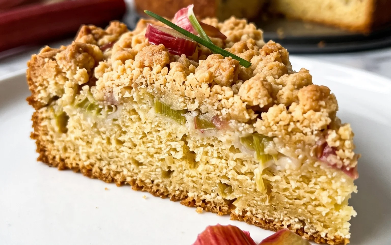 Rhabarberkuchen mit Streusel – Rezept für Eilige