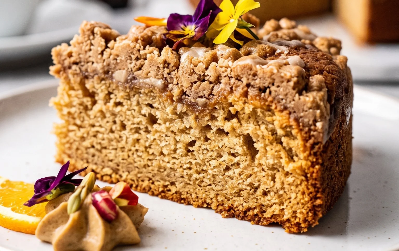 Kleiner Stachelnon-alcoholic beer- Streuselkuchen