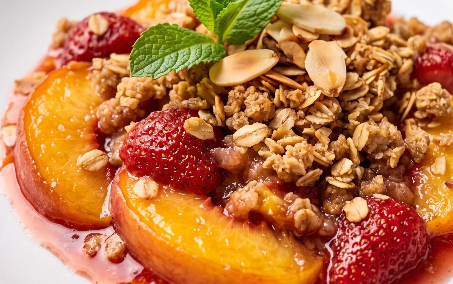 Peach & Strawberry Crisp