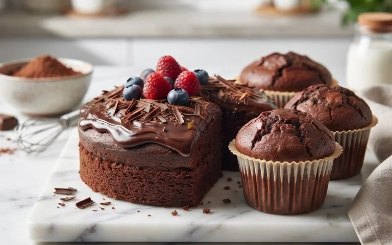 Schokoladenkuchen oder SchokoladenmuffinsBearbeiten