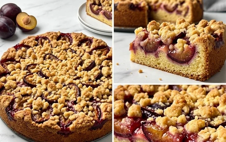 Pflaumenkuchen mit Streuseln