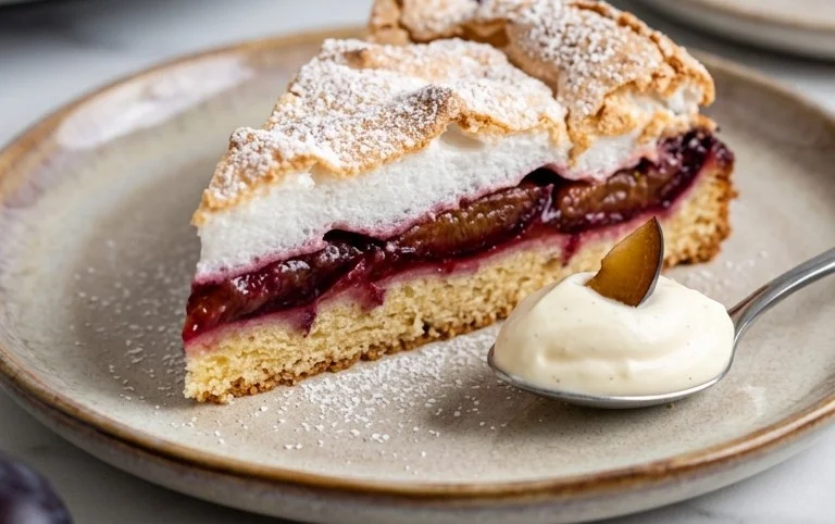 Polnischer Zwetschgen Kuchen vom Blech mit Baiser