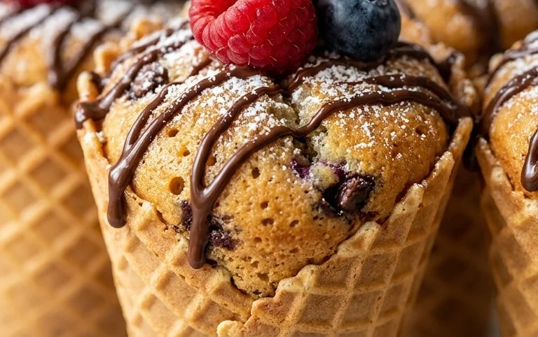 Kuchen im Waffelbecher