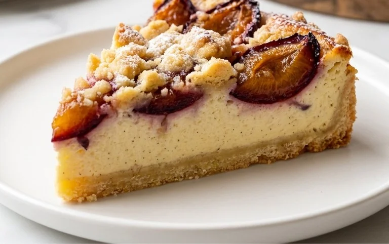 Zwetschgen-Käsekuchen - mit Mürbeteigboden & Streusel